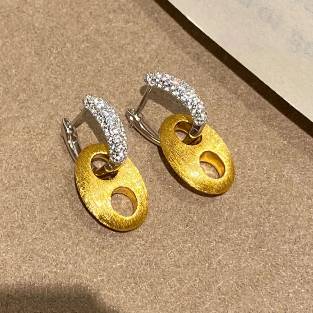 

Retro Exquisite Micro-inlay Full Zircon Geometric Short Style Drop Earrings Detachable Two-wear Style Earring For Women