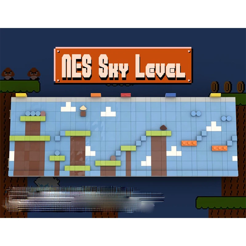 721pcs MOC Nintendo NES Sky Level Mariose Model Building Blocks Construction Toys Christmas Gifts Education Brick Kids DIY Idea
