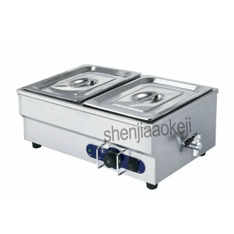 Kolam sup elektrik, peralatan dapur penghangat makanan Stainless Steel kolam sup isolasi komersial 1500w