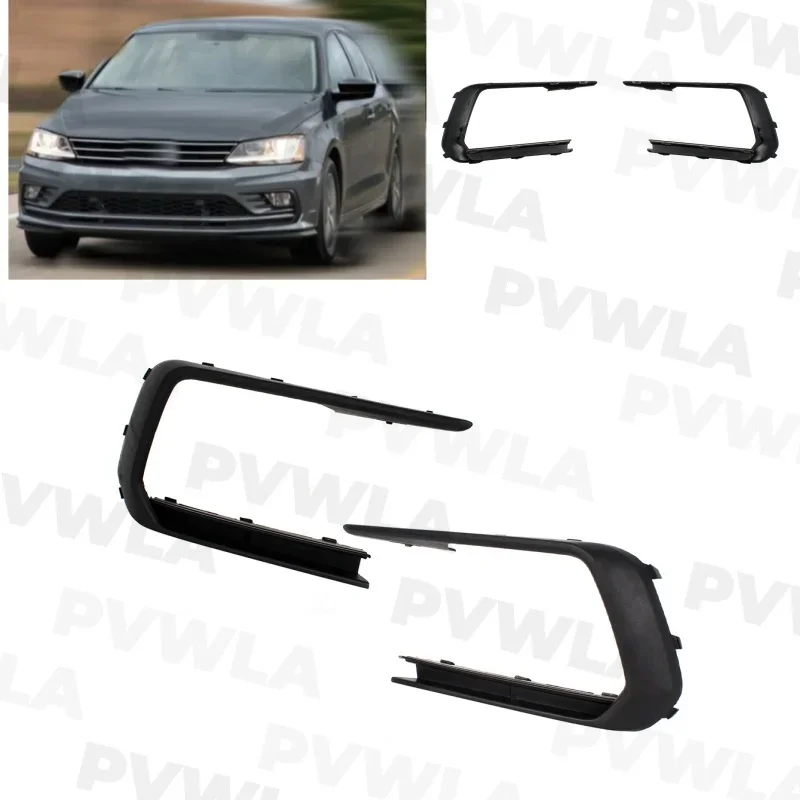 

Pair Left+ Right Side Fog Light Lamp Grille Cover For VW Jetta GLI 2015 2016 2017 2018 5C6853665G 5C6853666F