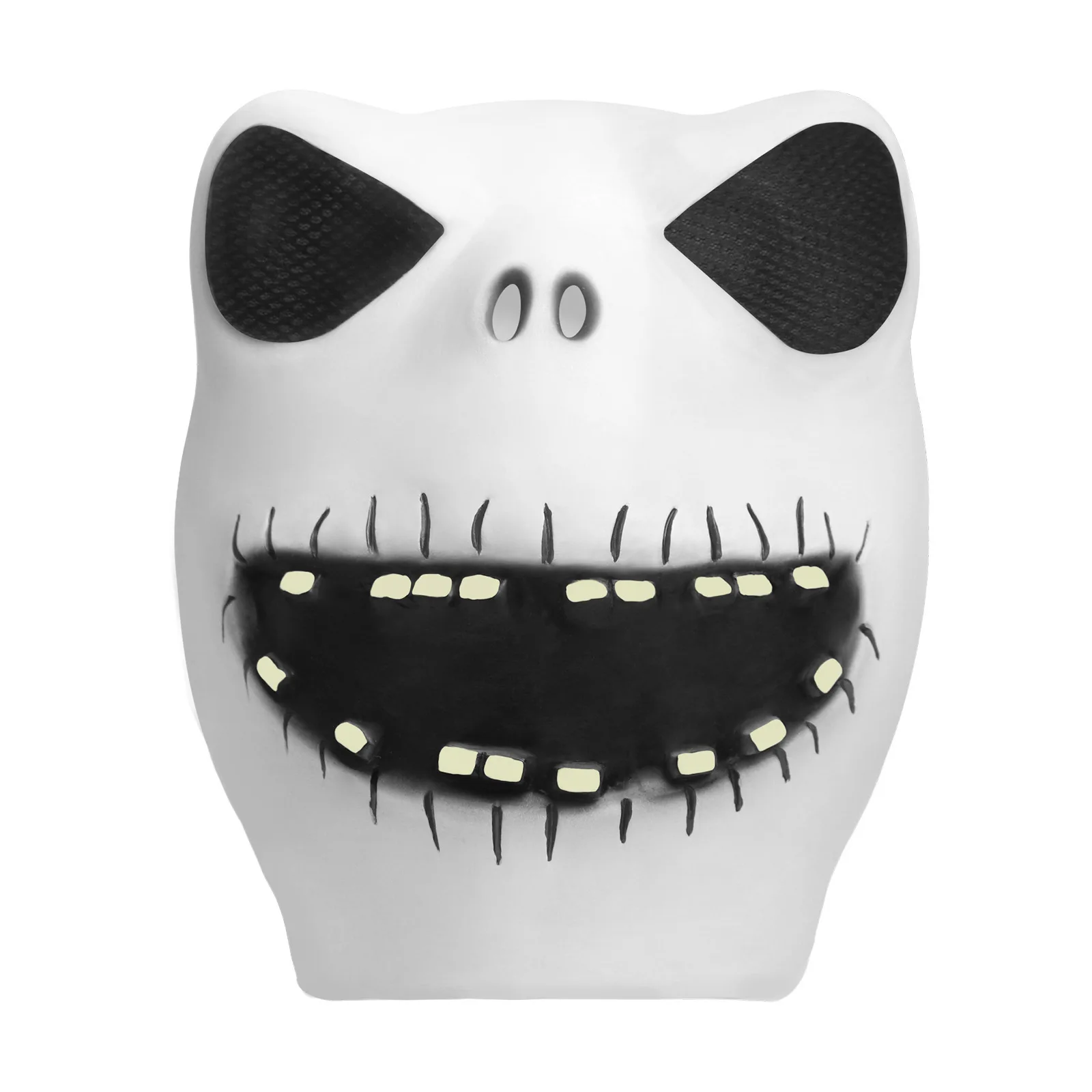 Gruselige Skelettmaske Totenkopf-Maske Skelettkopf für Erwachsene Halloween Cosplay Kostüm Requisiten (mit offenem Mund) – Detail 4