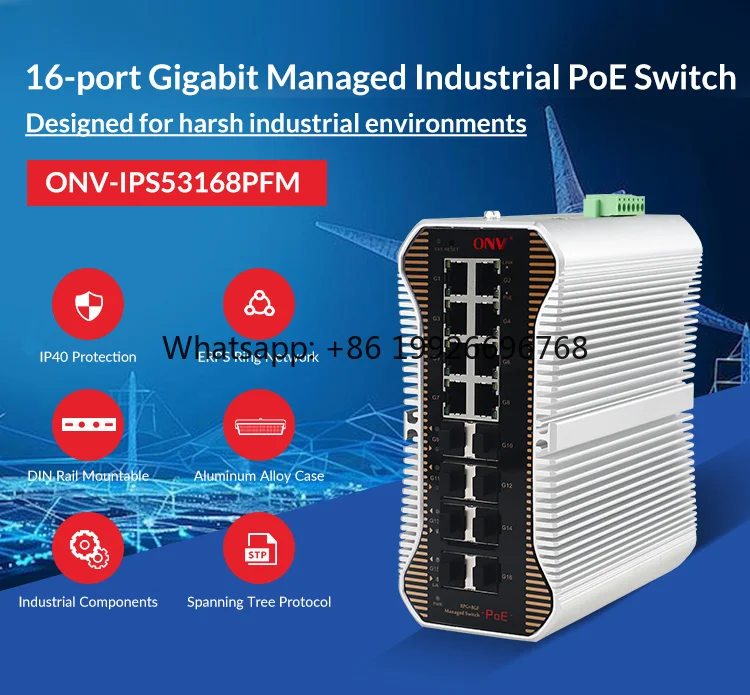 Hot Selling 802.3AF/AT/BT L3 Layer Industrial PoE Switch 8 Port 2.5GE Bt POE 4 Port 10G SFP  for IP Camera CCTV