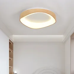 Japanese Style LED Ceiling Lamp Bedroom Corridor Modern Wood Ceiling Lights Living Room Kitchen Study Decorative Light Fixture