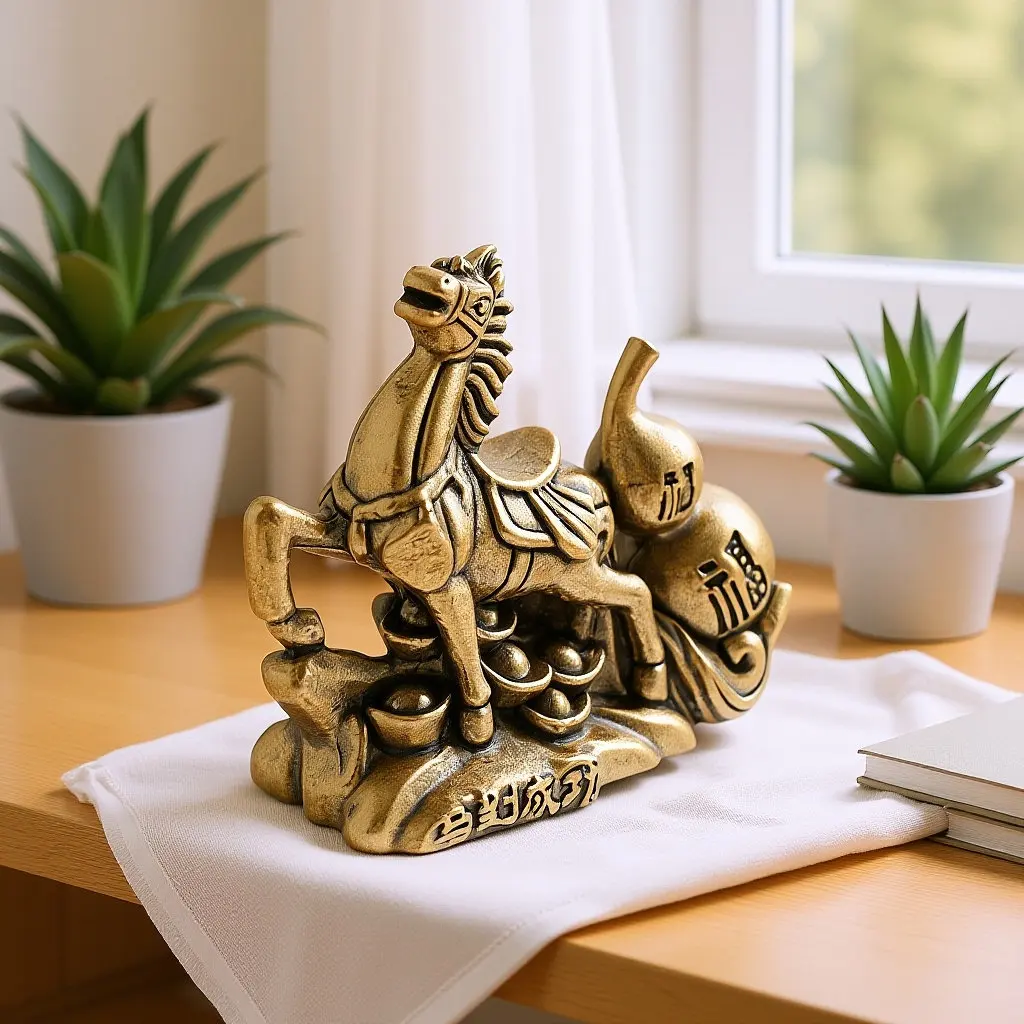 Mini Brass Horse Zodiac Sculpture Solid Metal Lucky Feng Shui Decor for Desk Office 2026 Lunar New Year Gift Prosperity Statue view 6