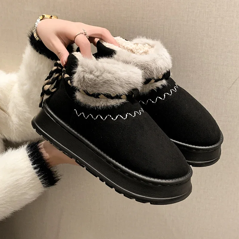 

Winter Women's Platform Snow Boots Comfortable Warm Women Thick Soled Short Boots Fashion Plush High-top Ankle Boots Botas Mujer