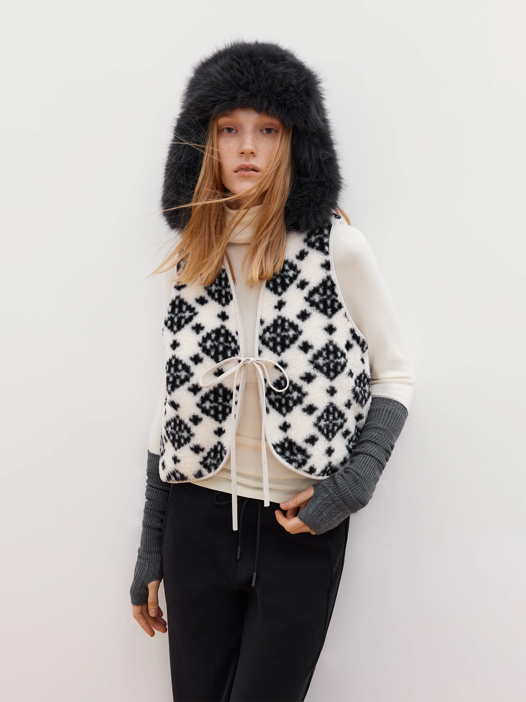 

Redolence двусторонний жилет Fce, женский удобный теплый многослойный топ, винтажный универсальный жилет с цветочным узором