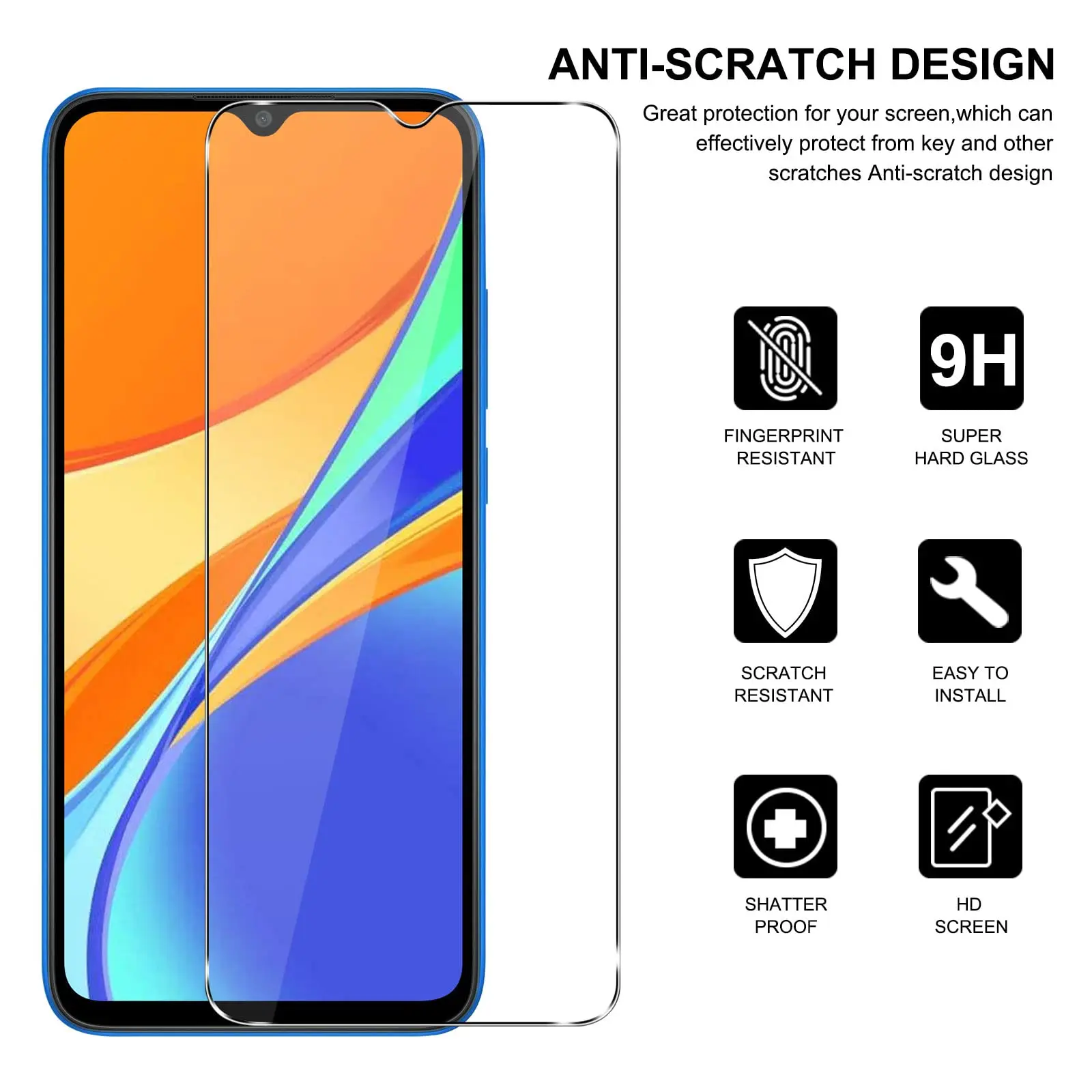 For Redmi 9C NFC Xiaomi Tempered Glass Screen Protector Crystal Mica 9H Protective HD Clear Transparent Anti Scratch