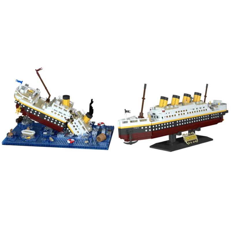 

Idea Micro Diamond Block Sinking Giant Ship Titanic Building Brick Construction Model Sets Toys Collection Nanobricks For Gifts