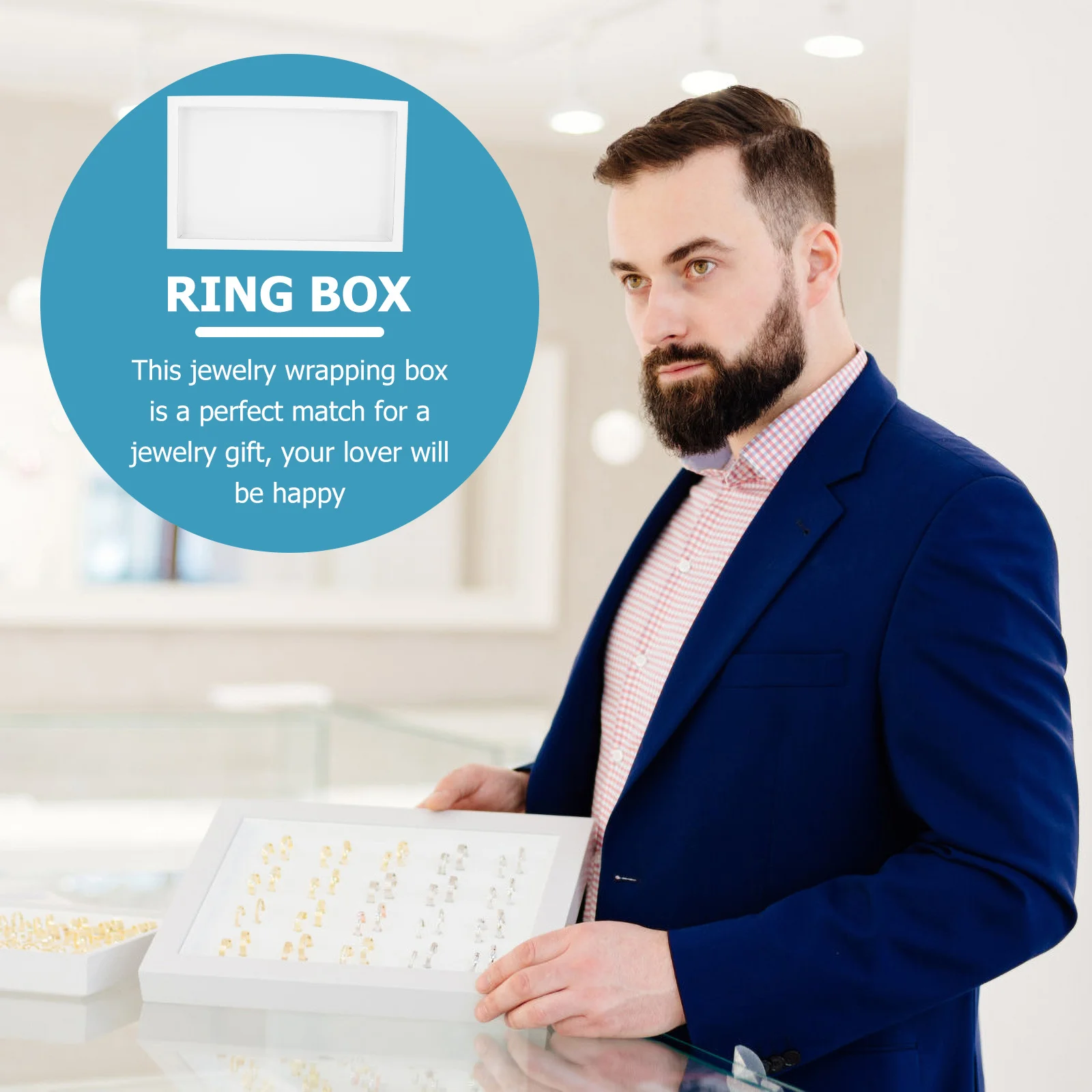 Transparent Window Ring Box Paper Organizer Jewelry Display Case for Earrings Ring Storage Gift Packaging Ear Case