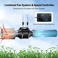 Ventilateur de conduit en ligne 4 pouces/100 mm à vitesse variable avec filtre à charbon pour kits de culture intérieure 220V 3