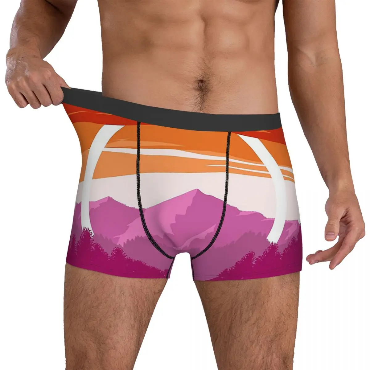 Calzoncillos Bóxer con diseño de bandera de orgullo lésbico para hombre, ropa interior suave, regalo para novio