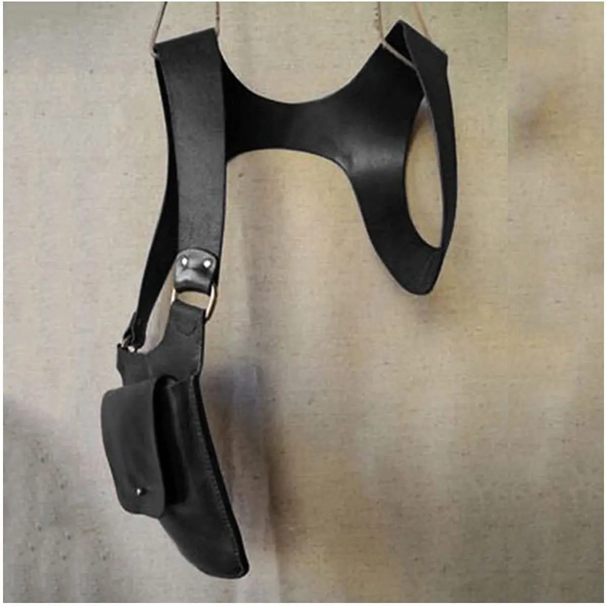 Masculino feminino vintage couro do plutônio duplo ombro arnês saco steampunk axilas sling saco carteira caso coldre viking bolsa traje