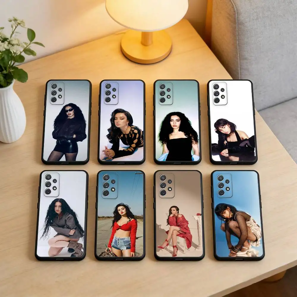 

Singer C-Charli XCX BRAT Phone Case For Samsung Galaxy A73,A72,A71,A70,A53,A52,A51,Soft Silicone Black Cover