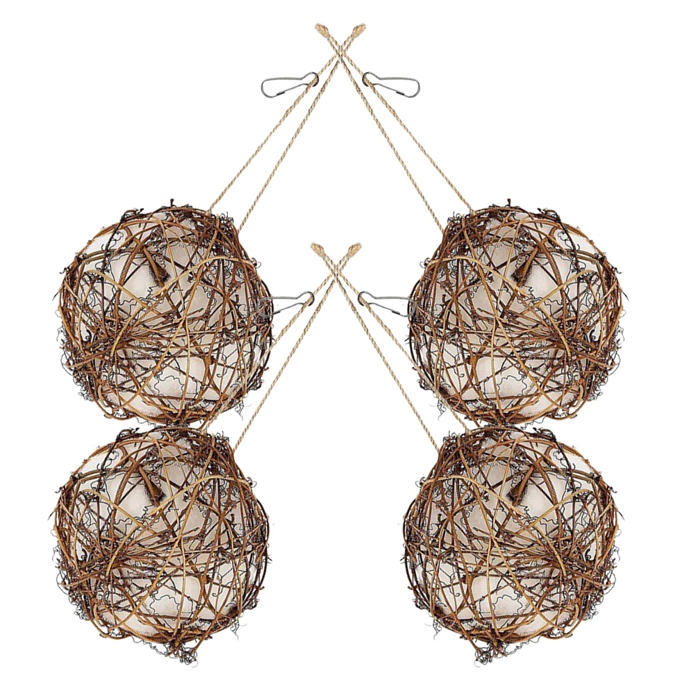 

4Pcs Hanging Hummingbird Nest Outdoor Bird Nesting Material Protective Garden Bird Feeder Safe Habitat Decorative Gift