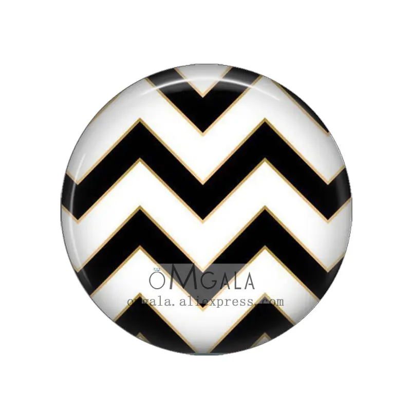 Image 7: Cabochon rond en verre à dos plat, mélange de motifs d'art géométrique, photo noire et dorée, démonstration, résultats exécutifs, 12mm, 14mm, 18mm, 20mm, 25mm, 30mm