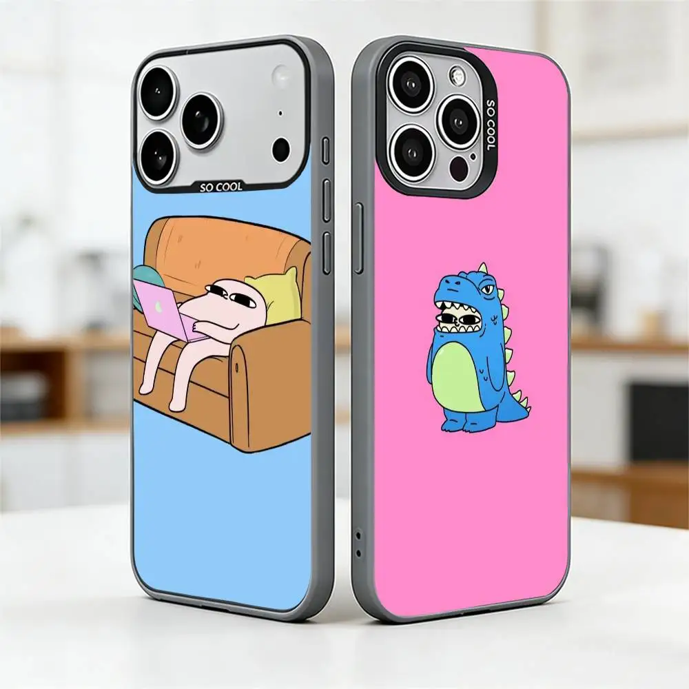 

Ketnipz Cartoon Leather Phone Case For iPhone 17,16,15,14,13,12,11 Plus,Pro Max,XS,Colorful Silver Black Cover