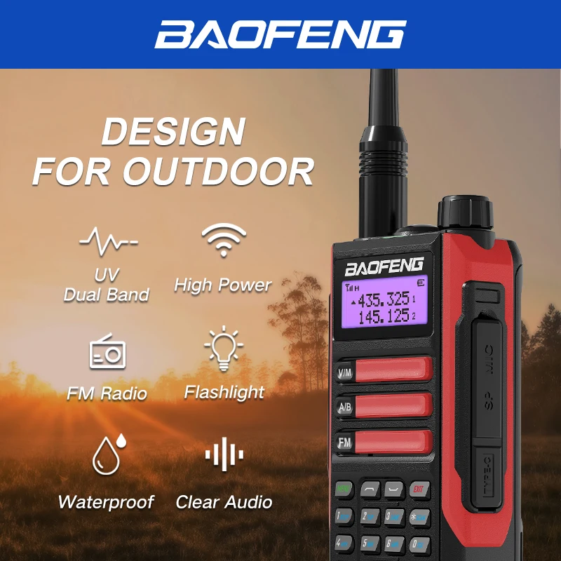 Imagem -05 - Baofeng-long Range High Power Professional Walkie Talkie Transceptor de Mão Dual Band Way Hunting Rádios Uv16 Plus 2023 Pcs