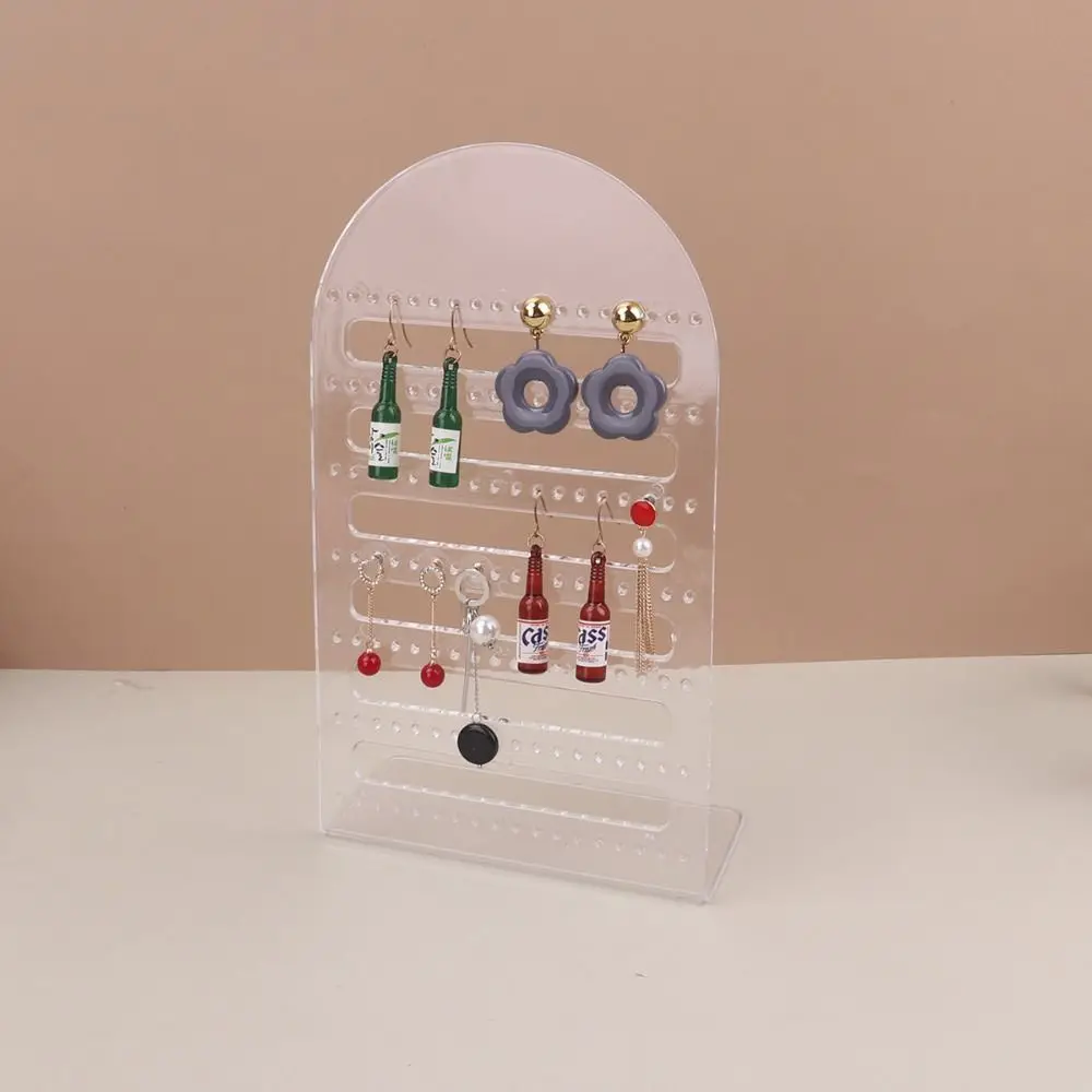 

Fashion Organizer Box Ornament Clear Acrylic Multi-Hole Jewelry Display Holders Portable Ear Holder Earring Show Stand