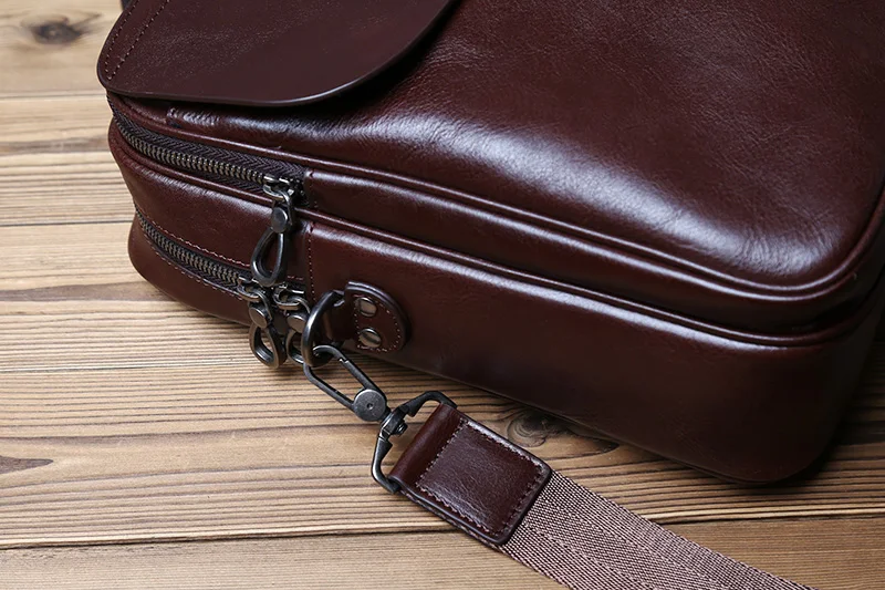 NZPJ Echtes Leder Herren Aktentasche Vintage Natürliche Rindsleder Handtasche Große Kapazität Umhängetasche Lässige Mode Computer Tasche – Detail 10