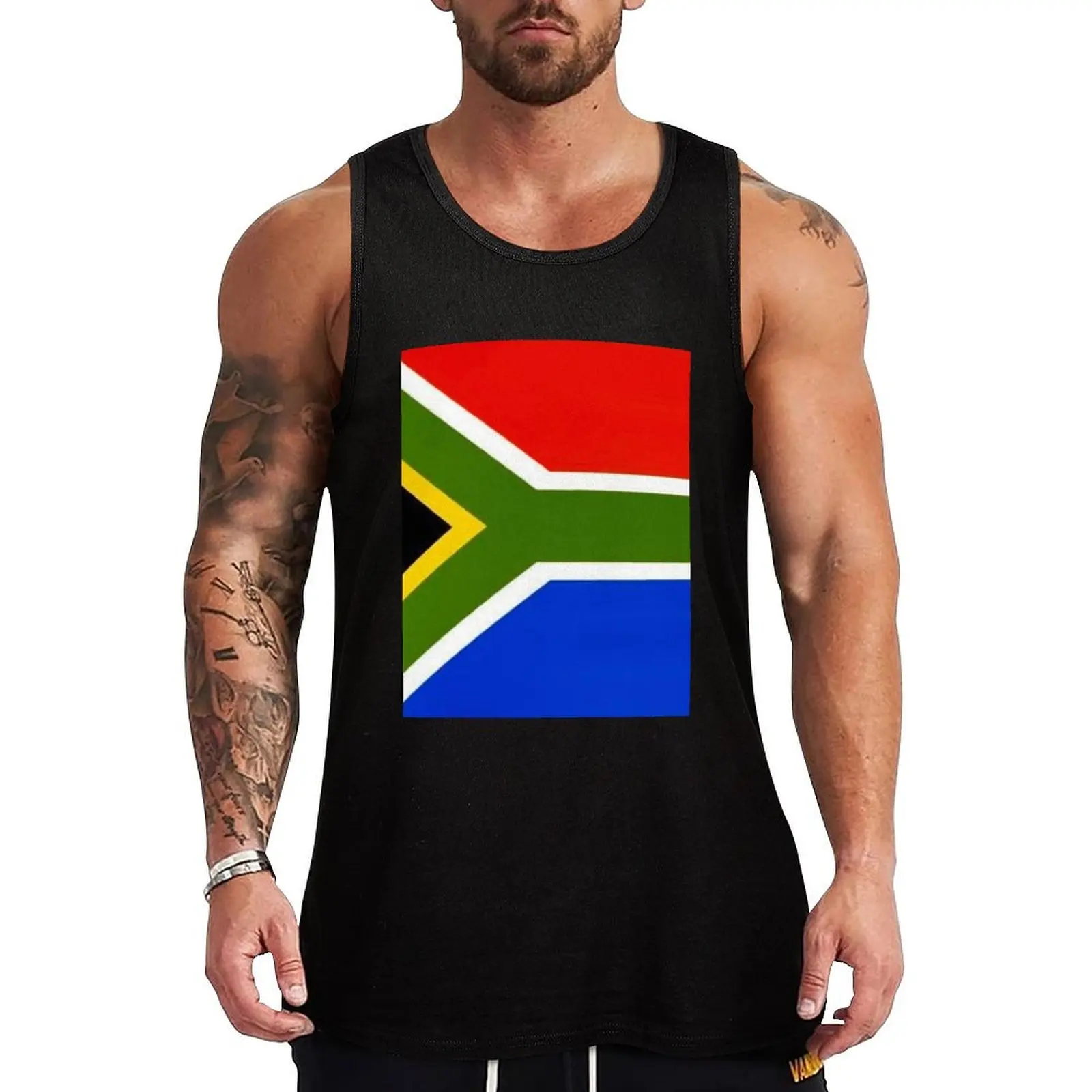 3D South African Flag Tank Top quick-drying t-shirt sleeveless gym shirts male Men's summer vest