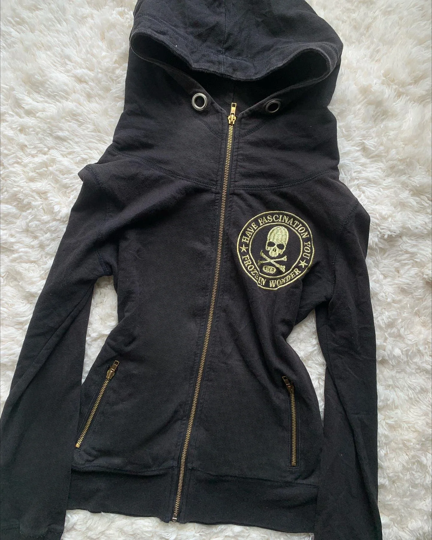 Retro Zipper Hoodies Women Harajuku Sexy Slim Fit Sweatshirt Autumn Skull Graphic Embroidery Hooded Jacket Gothic Clothing