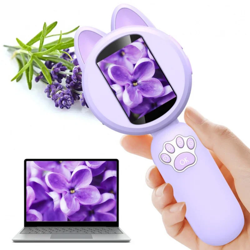 

Hayve 2inch IPS Digital Microscope 1000X Handheld Microscope for Kids Magnifying Glass with Lights, Windows Compatible( HM020B)