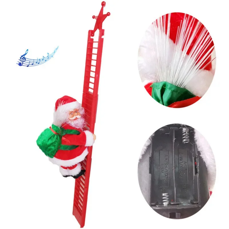 

Climbing Stairs Christmas Electronic Santa Claus Climbing Beads Electric Toy Elk Climbing Beads Santa Claus Chimney Piano Gifts