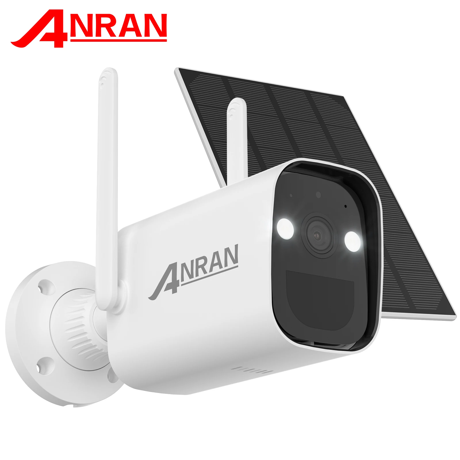 ANRAN-cámara inalámbrica con batería Solar de 3MP, vigilancia de seguridad, WIFI, detección PIR, Audio bidireccional HD, visión nocturna IR y Color