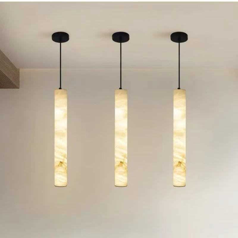 Nowoczesna minimalistyczna hiszpańska lampa wisząca z marmuru, lampy do restauracji i baru, prosta, luksusowa lampka nocna, ekskluzywny żyrandol do willi, mały żyrandol.