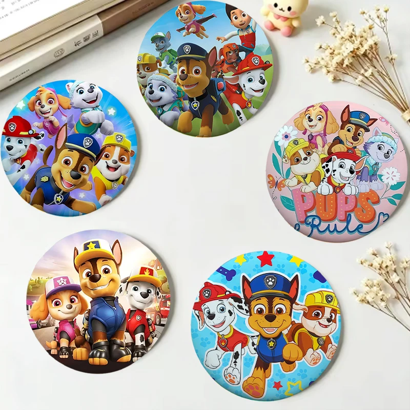 Anime Paws Patrols Round 58mm Badges Men Women Cartoon Printed Fashion Badge Students Backpacks Clothing Brooch Cute Pins Gifts