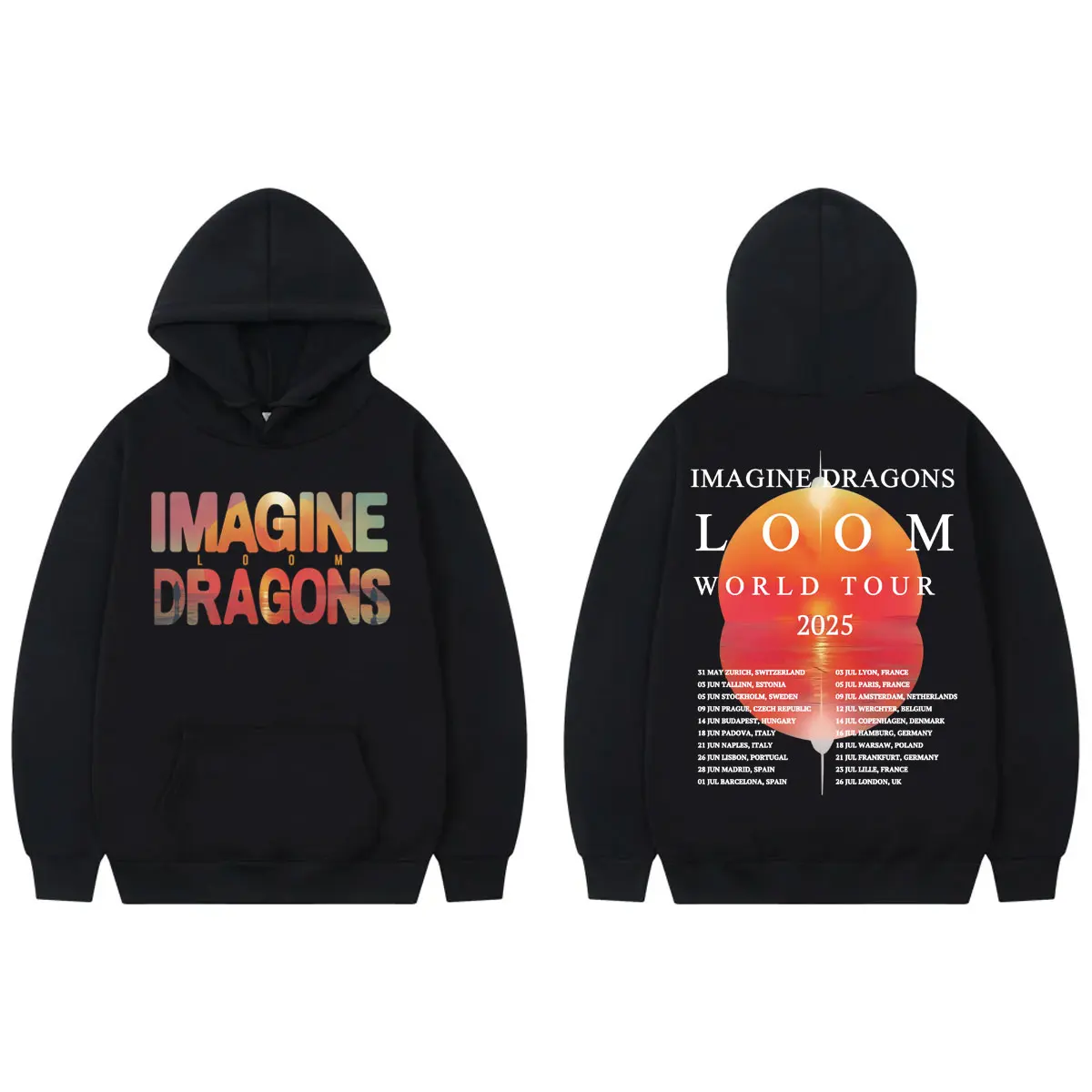 

Imagine Dragons Loom World Tour 2025 Graphic Hoodie Men's Women's Rock Hip Hop Sweatshirt Vintage Fashion Y2k Clothing Pullovers