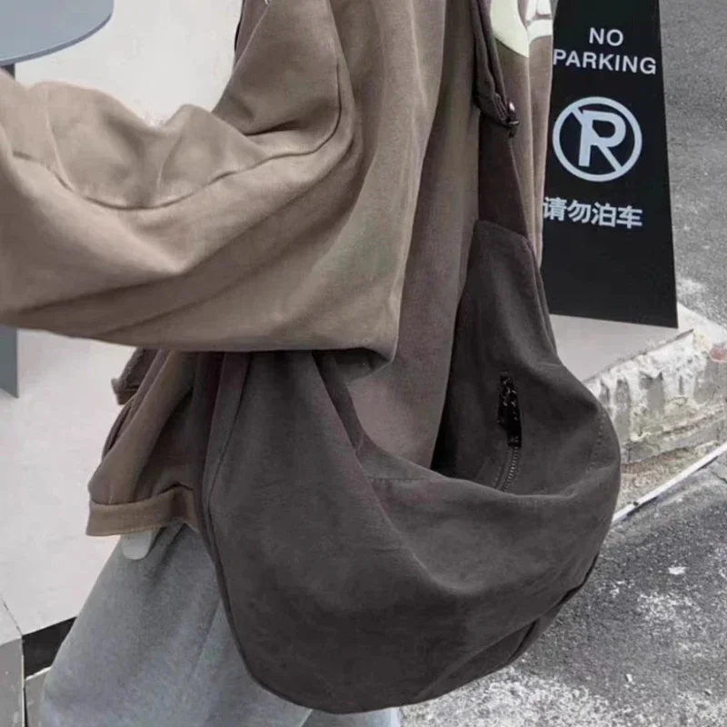 

Осенне-зимняя сумка для пельменей в стиле ретро, сумка через плечо, сумка унисекс, большая вместительная холщовая сумка, сумки-тоут в стиле Харадзюку для женщин