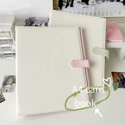 A4 Candy Color Binder Photocards Storage Book kawaii Pu Leather 9 grid 3 inch Idol Kpop Album Photo Journal School Stationery