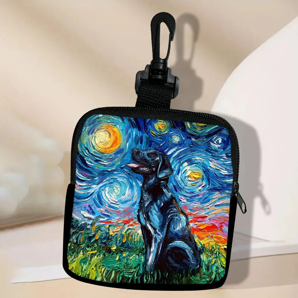 

Van Gogh Dog Women Coin Purse Keychain Zipper Small Wallets Women Girls Pouch Girls Mini Bag Key Wallet 5.23