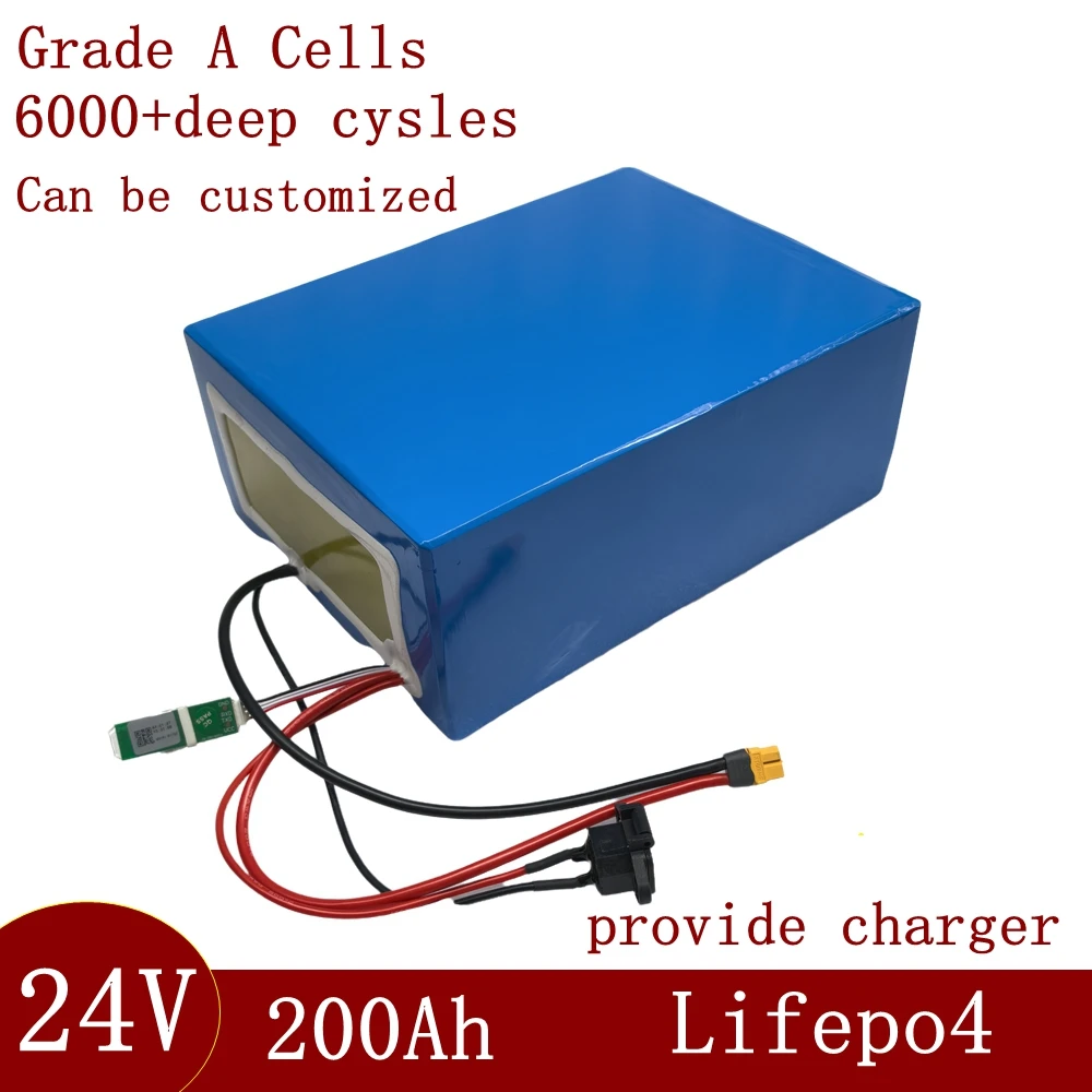 

24V 200AH lifepo4 литий-железо-фосфатный аккумулятор глубокого цикла 200A BMS akku для замены свинцово-кислотных аккумуляторов для инвертора солнечного ИБП