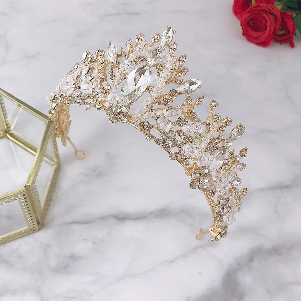 

Crystal Crown Bridal Headdress Wedding Headwear Bride Hair Accessories Princess Tiara Women Headb Fashion Hoop Glittering