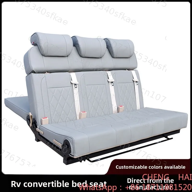 Customized Maxus V80 V90 Three Fold Convertible Bed Seat Full Set with PVC and Leather Waterproof Chair for Camper Van
