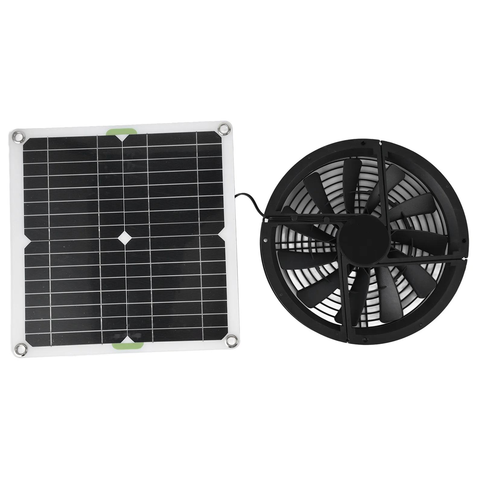 

100W Solar Panel Fan Kit for Chicken Coop Greenhouse Shed 10in Waterproof Solar Panel Round Ventilation Case Exhaust Fan