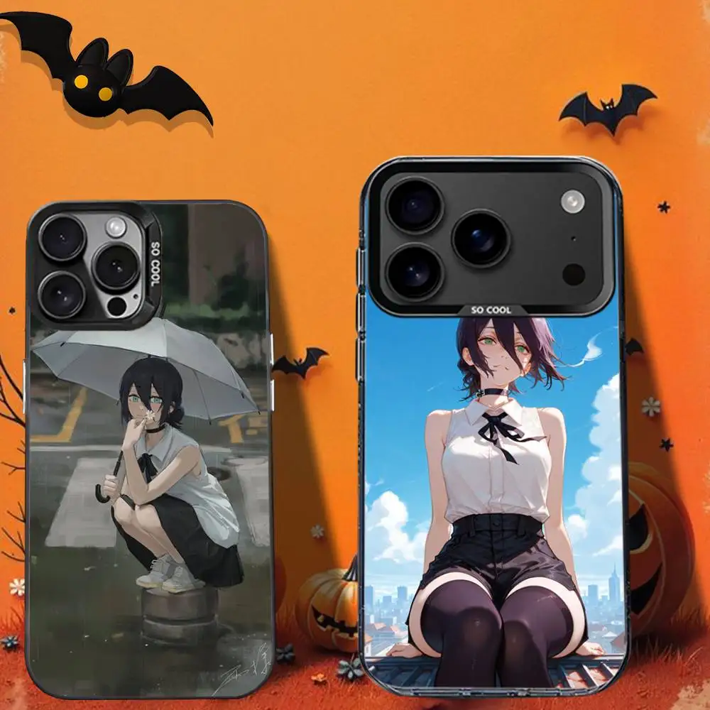 

ChainsawS M-Man R-Reze-es Phone Case For iPhone 16,12,13,17,15,1,11,Mini,Pro,SE,XS,MAX,Black Matte Silicone Cover