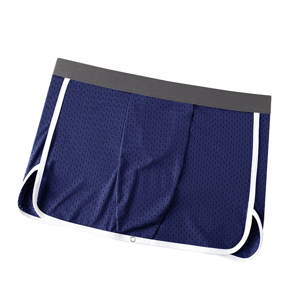Summer Home Wear Men Sexy Underwear Dress Open Crotch Breathable Boxers Button Adjustable Bulge Pouch