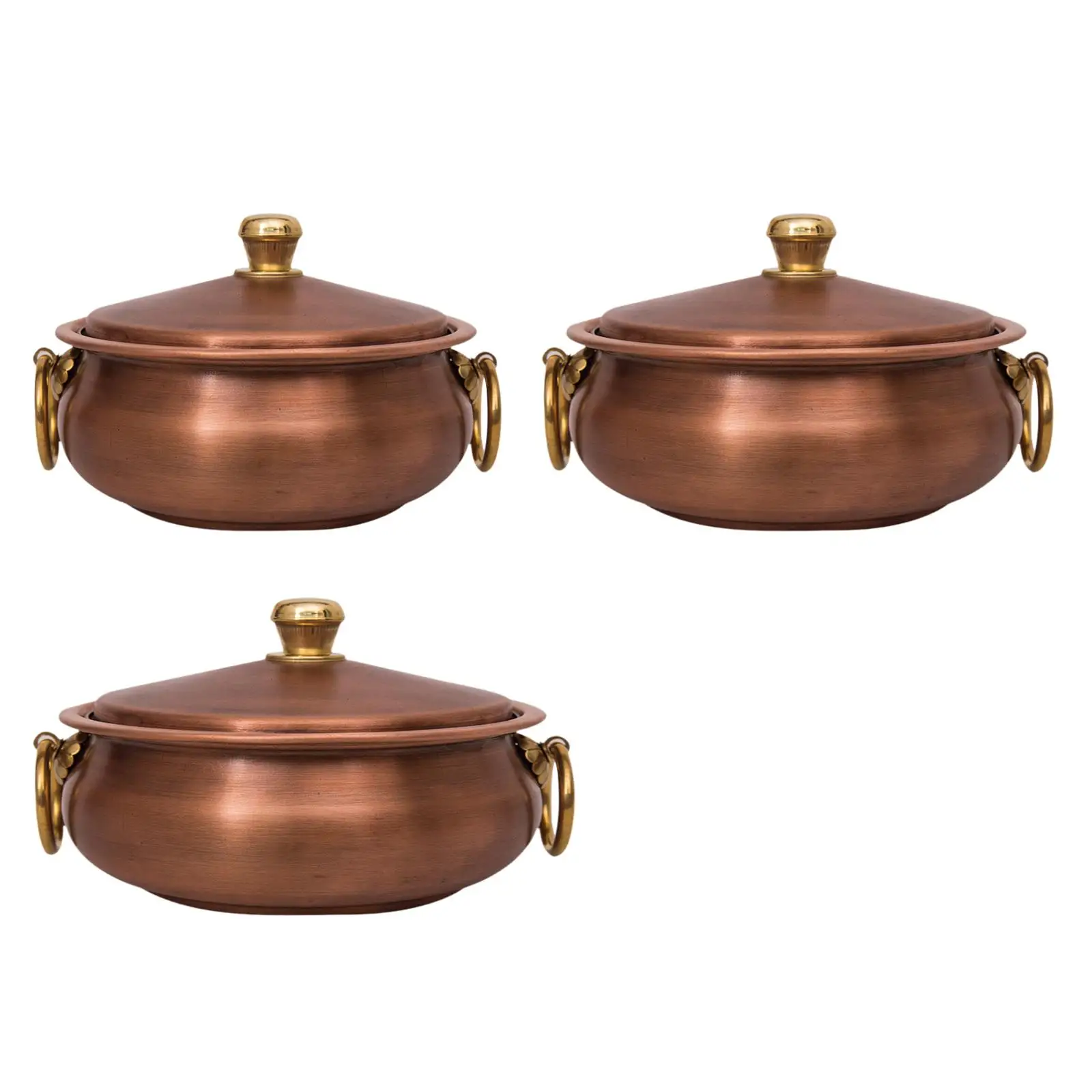 Pure Copper Pot Saucepan Compact Utensil Portable Reinforced Handicraft Chafingdish Cookware for Gift Boiled Mutton Domestic