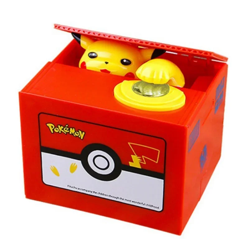 Pokemon Piggy Bank Action Figure Anime Cartoon Pikachu Electronic Plastic Money Box Steal Coin Piggy Bank Pokémon Kid Toys Gift