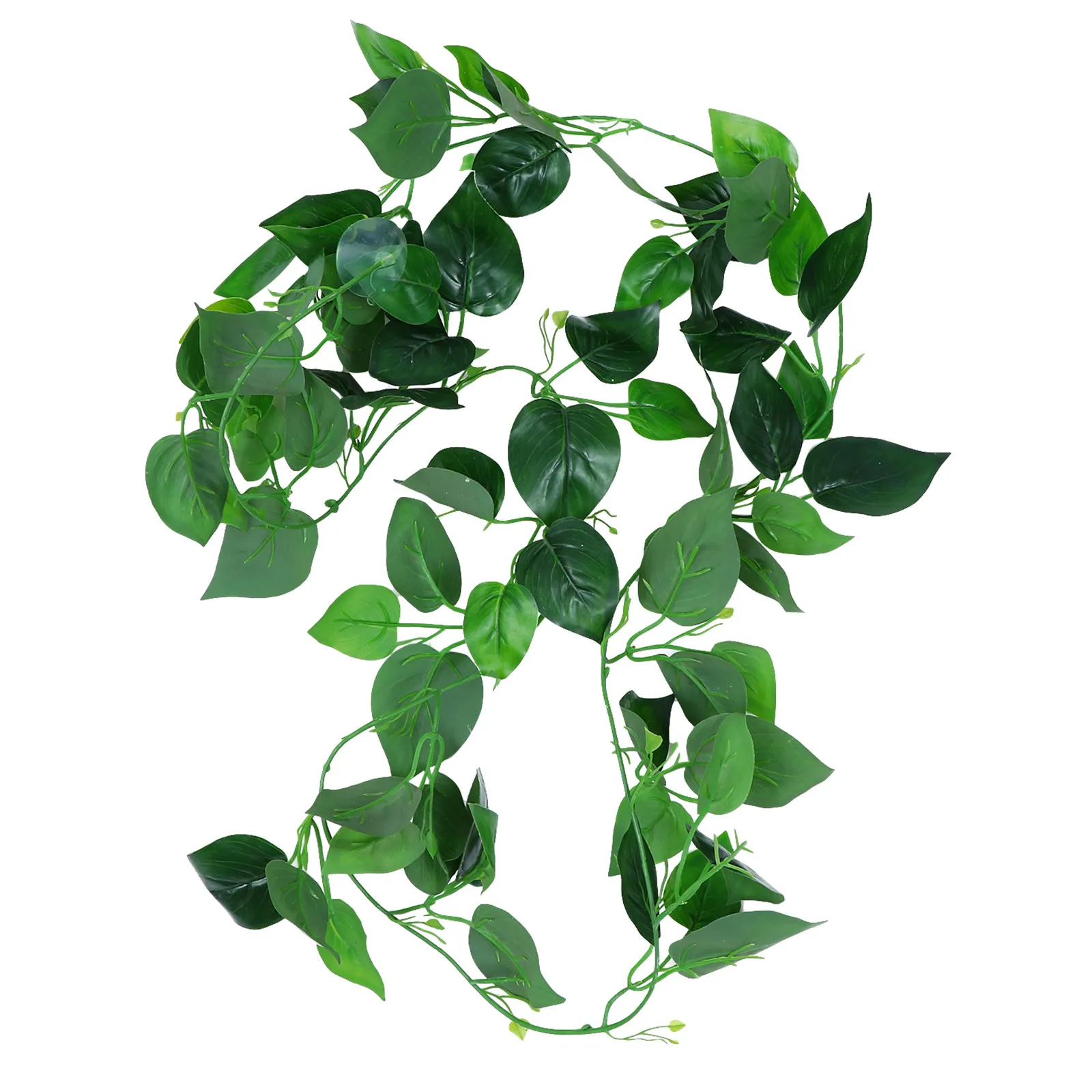 Lifelike Artificial Vine Plant Simulation Leaves for Reptile Terrarium Aquarium Fish Tank Decoration Suction Cup Mount