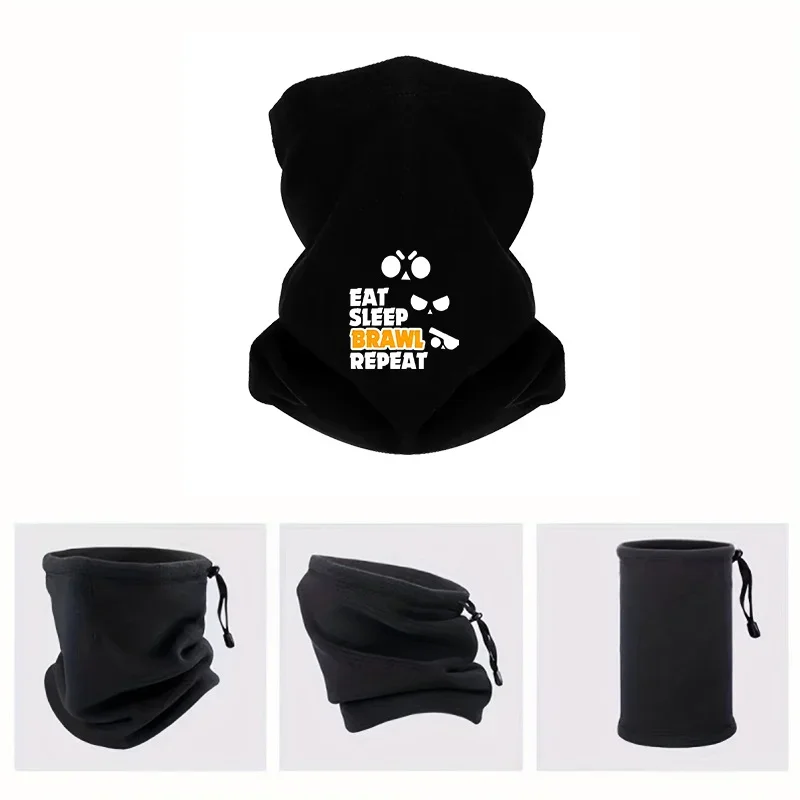 Eat Sleep Brawl Repeat Game Men Outdoor Scarf Mask Neck Gaiter Hat Women cap Headgear Windproof Keep Warm Winter Multifunctional