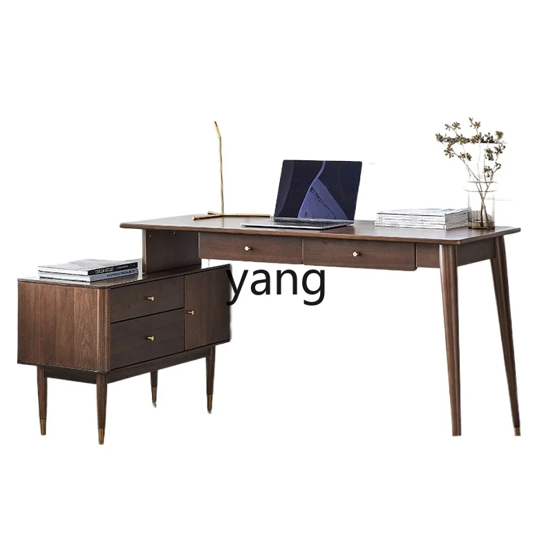 

LH all solid wood desk walnut simple modern writing desk computer desk
