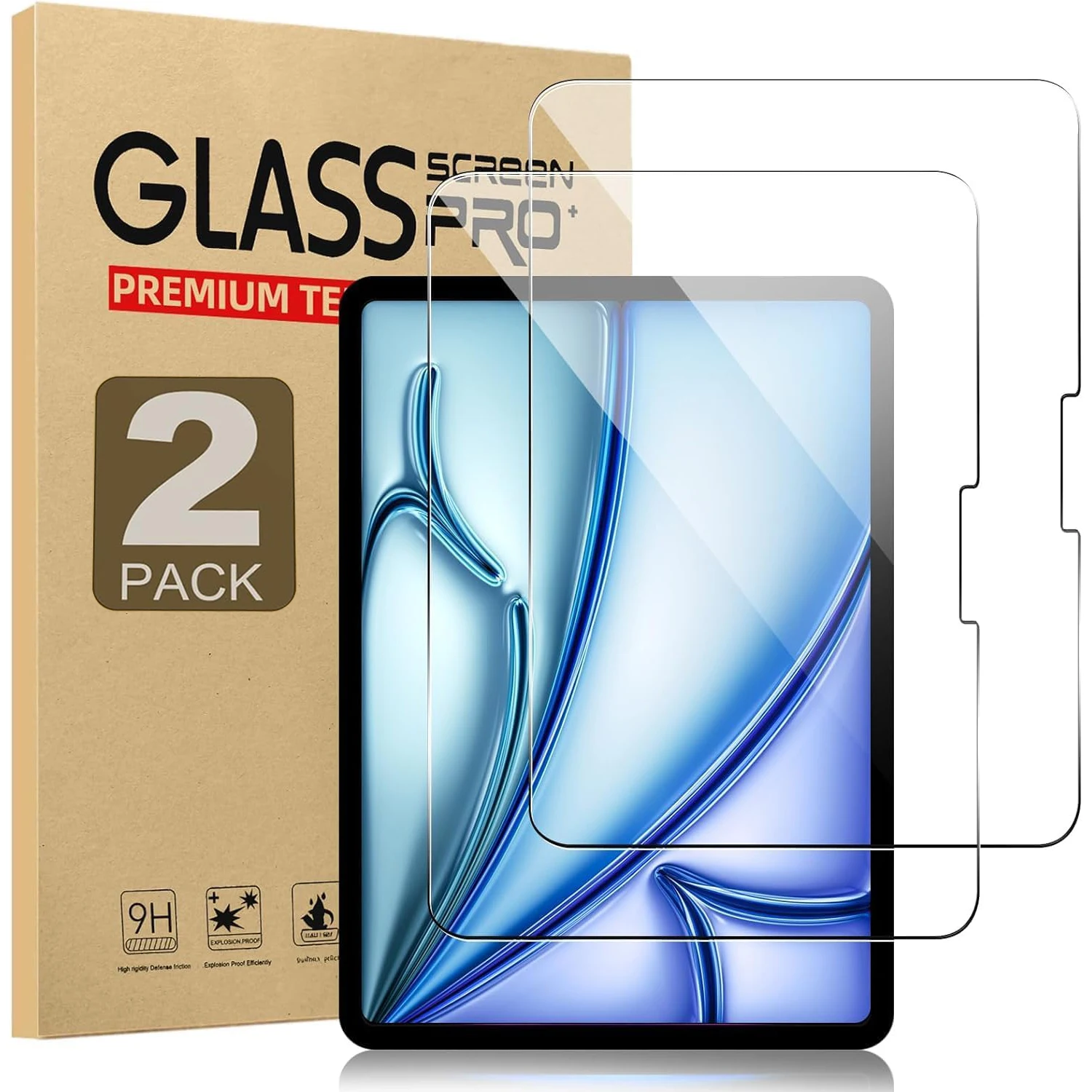 

2pcs Screen Protector Tempered Glass For iPad Pro Air 11 13 inch 2024 Air 6 A2899 A2903 A2837 A2926 Full Coverage Tablet Film