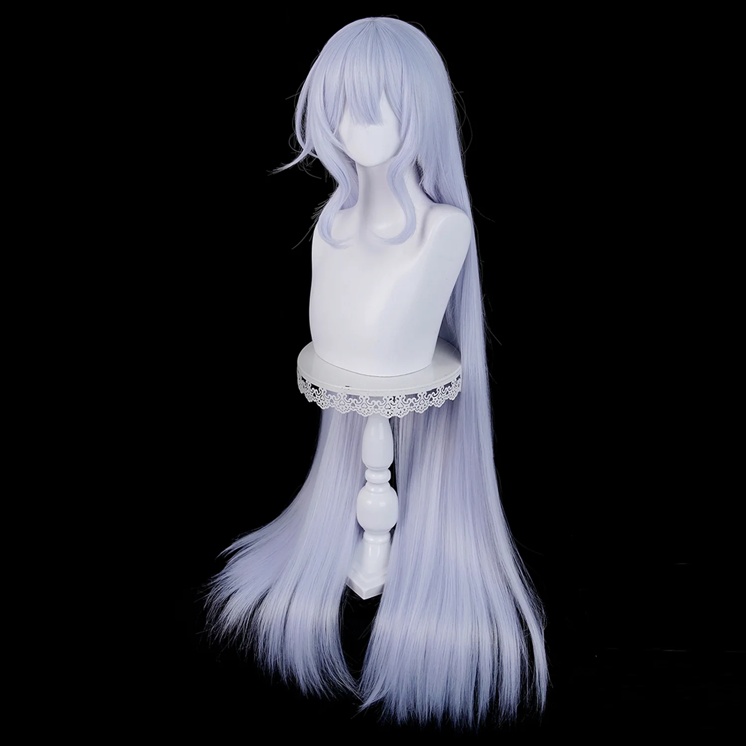 게임 마법 소녀 마녀 재판 유키 츠키시로 코스프레 가발 긴 라이트 퍼플 가발 코믹콘 파티 성인 여성 남성용