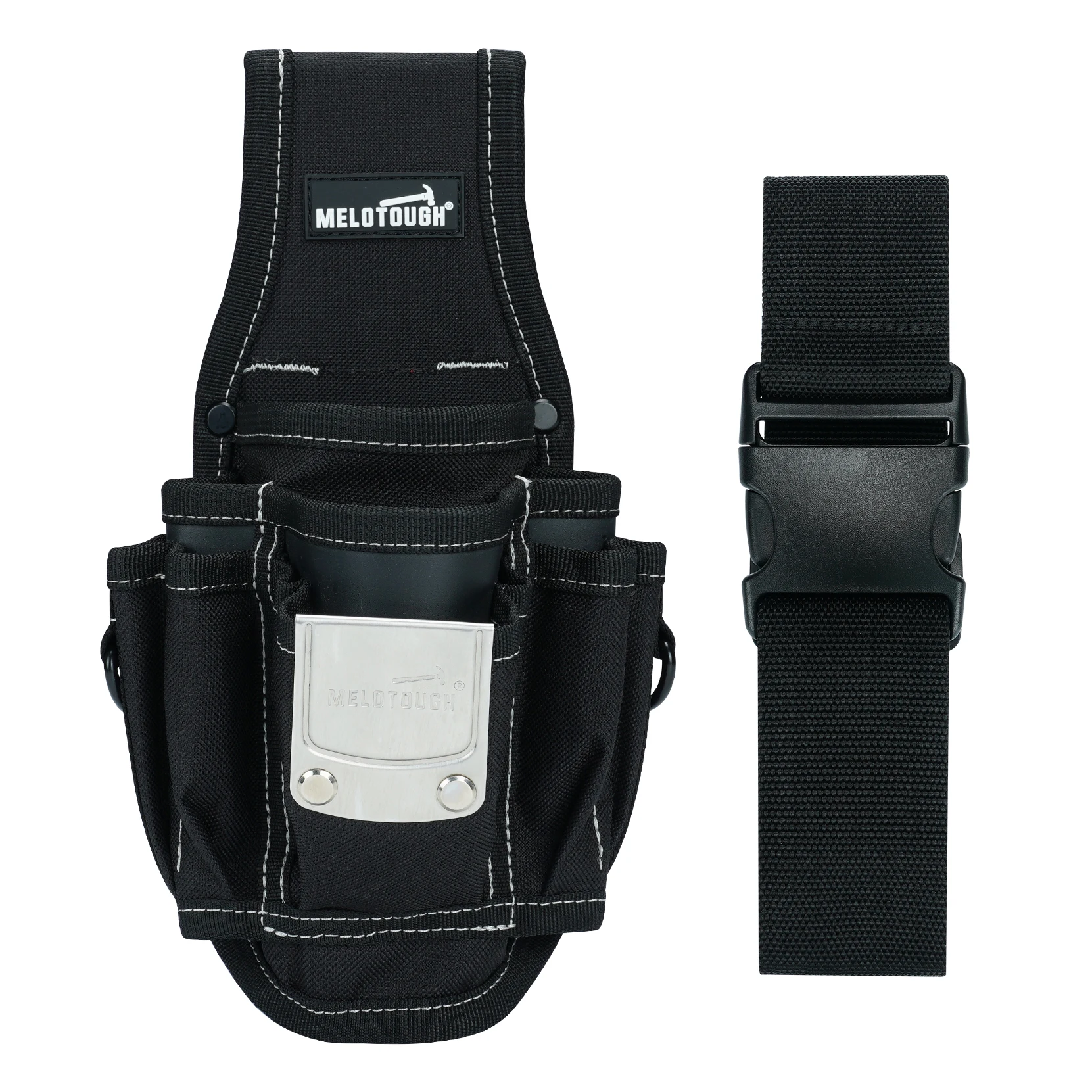 Torba na narzędzia - Mała torba na narzędzia z szybkozłączką do paska, z większymi kieszeniami i pętelką, mocowana na klips - Akcesorium do mocowania narzędzi