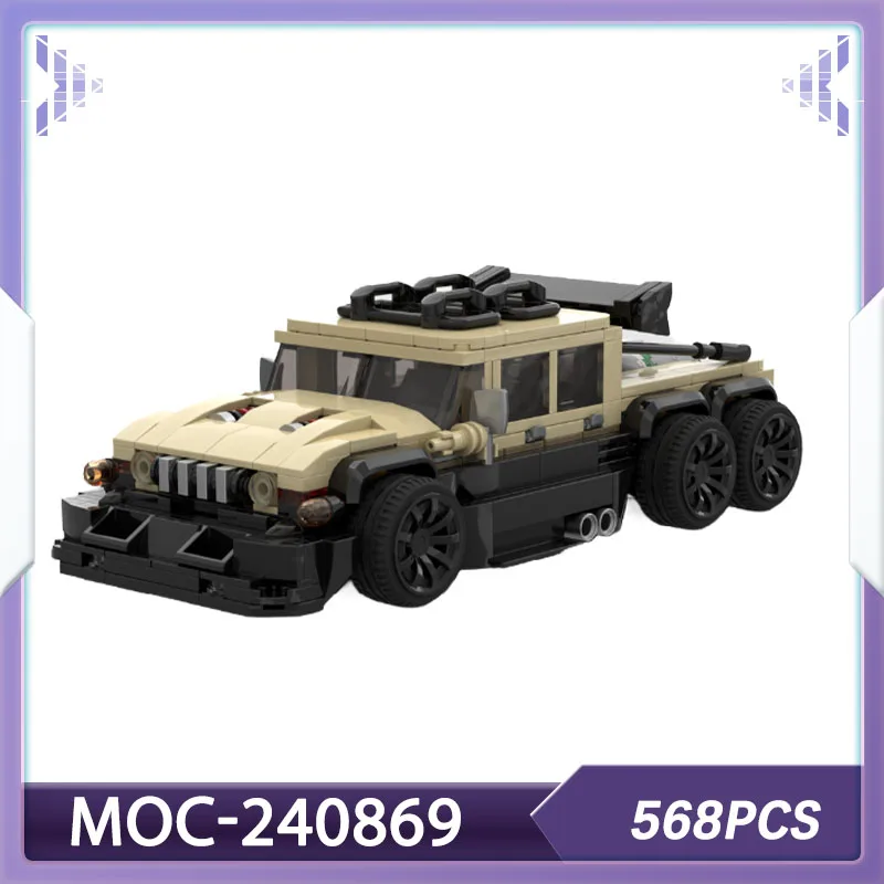 

Набор строительных блоков 2009 AM General Humvee Custom 6x6, модель автомобиля, военный грузовик MOC-240869, кирпичи для взрослых, Рождественский подарок