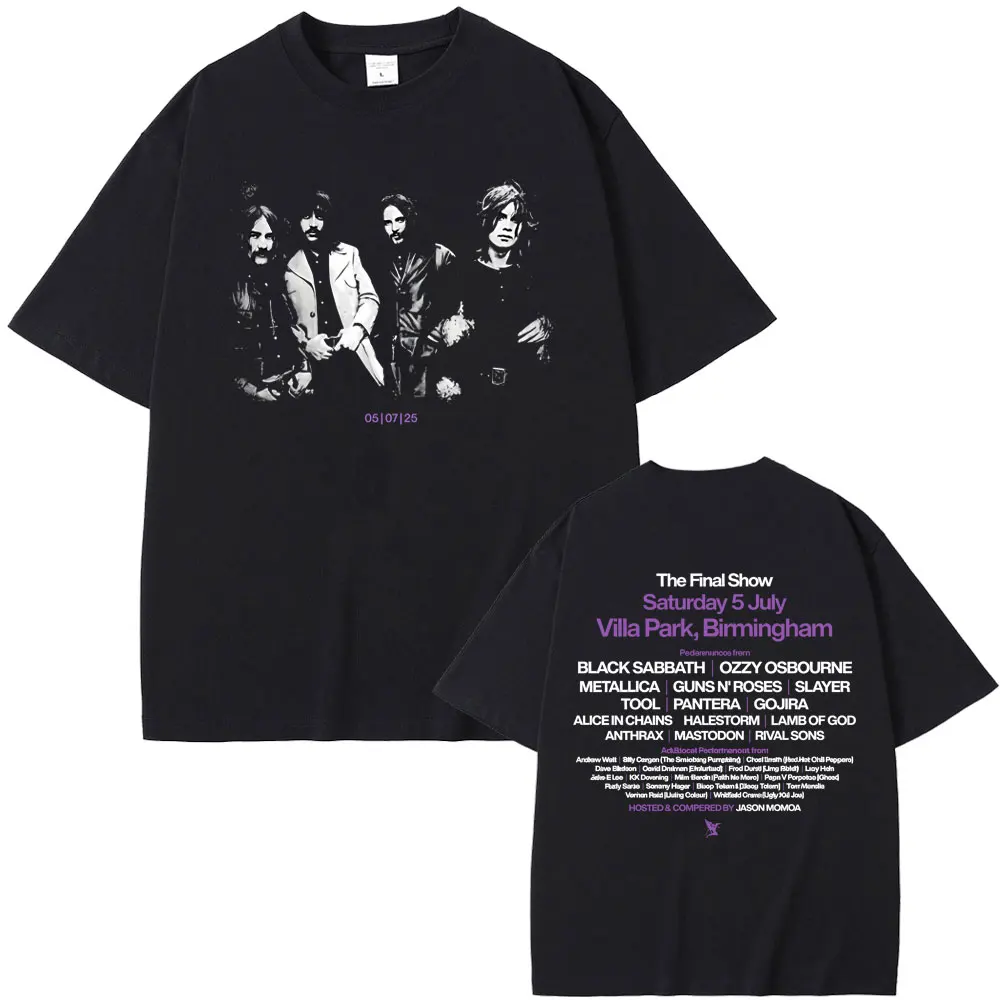 

Black Sabbath Band Ozzy Osbourne Back To The Beginning Graphic T-shirt Men Women Heavy Metal Rock Oversized T Shirts Streetwear